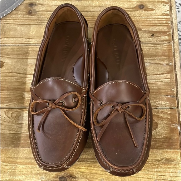 Brown Leather Men's Loafers - Picture 1 of 6